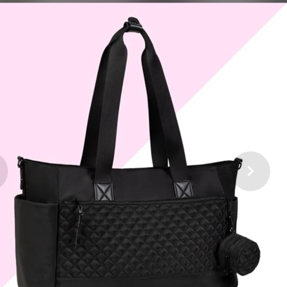 Elegant Black Quilted Tote Bag